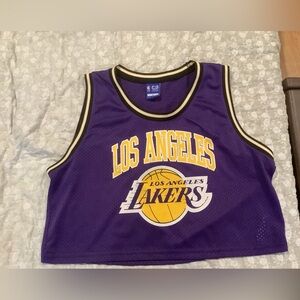 NBA Purple and Yellow Los Angeles Lakers Crop Top